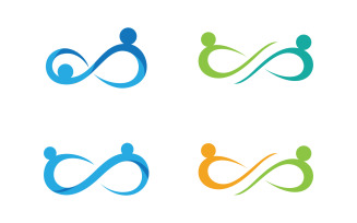 Human care Love adoption group network and social logo design v.41