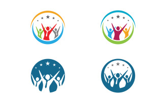 Human care Love adoption group network and social logo design v.42