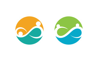 Human care Love adoption group network and social logo design v.43