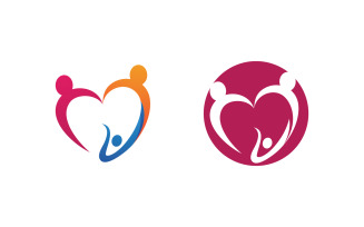 Human care Love adoption group network and social logo design v.44