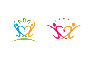 Human care Love adoption group network and social logo design v.45