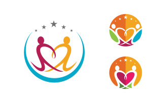 Human care Love adoption group network and social logo design v.46