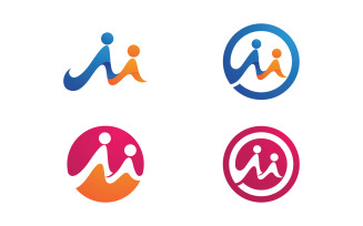 Human care Love adoption group network and social logo design v.48