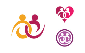 Human care Love adoption group network and social logo design v.49