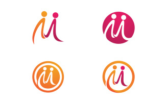 Human care Love adoption group network and social logo design v.50