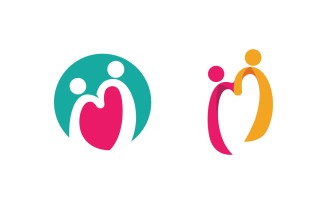 Human care Love adoption group network and social logo design v.51