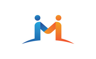 Human care Love adoption group network and social logo design v.52