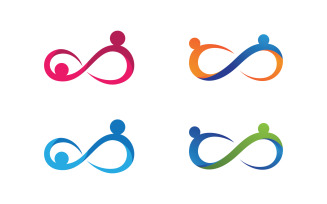 Human care Love adoption group network and social logo design v.53