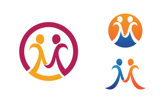 Human care Love adoption group network and social logo design v.54