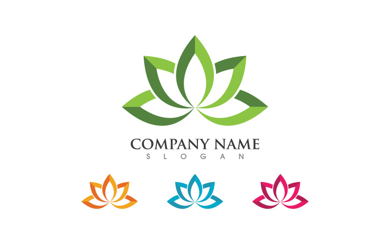 Logo Lotus flower Beauty Salon Cosmetic skincare vector icon v.14 Logo Template
