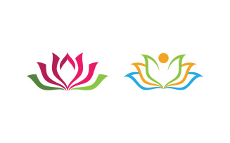 Logo Lotus flower Beauty Salon Cosmetic skincare vector icon v.17
