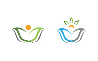 Logo Lotus flower Beauty Salon Cosmetic skincare vector icon v.18