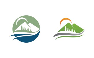 Mountain Hill icon Logo illustration design Template v.67