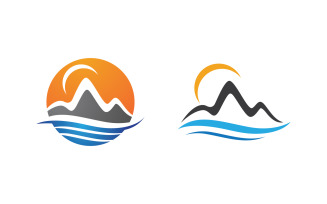 Mountain Hill icon Logo illustration design Template v.71