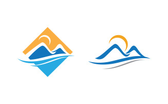 Mountain Hill icon Logo illustration design Template v.73