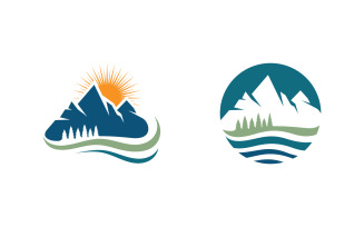 Mountain Hill icon Logo illustration design Template v.74