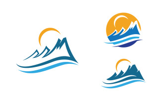 Mountain Hill icon Logo illustration design Template v.76