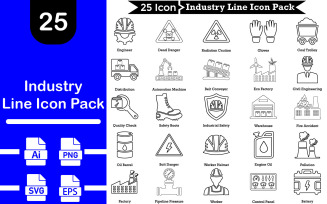 25 Premium Industry Line Icon Pack