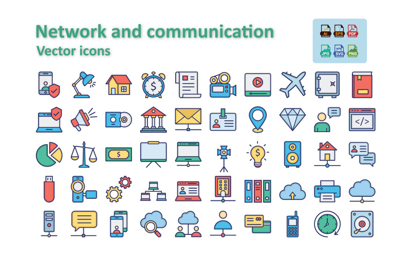 Network & Communication Vector Icons Pack Icon Set