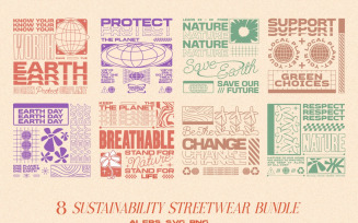 Sustainability Streetwear T-shirt Designs Bundle