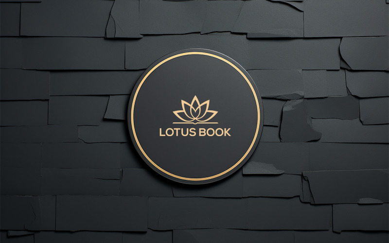 Wall gold circle Mockup | gold circle logo mockup | circle sign board mockup Product Mockup
