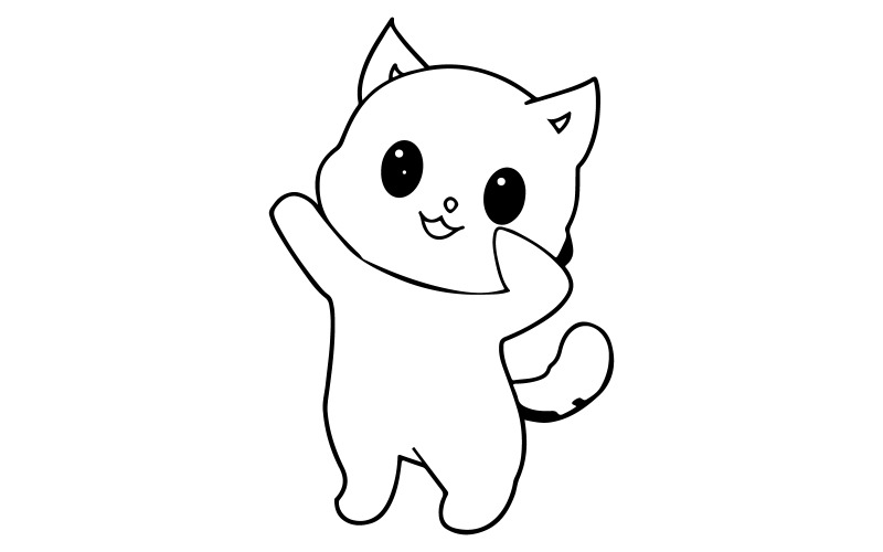 A baby cat silhouette art Illustration