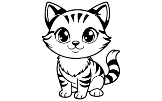 A happy cat silhouette art