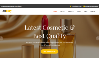 Auraty - Cosmetics Boutique Landing Page HTML5 Template