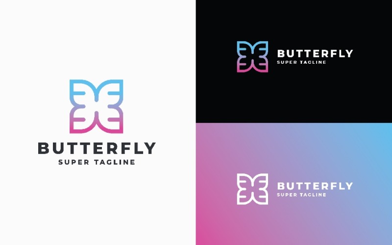 Butterfly - Modern Art Butterfly Logo Logo Template