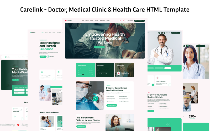 Carelink - Doctor, Medical Clinic and Health Care Template Website Template