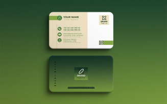 Creative Modern Business Card Design Template with green color