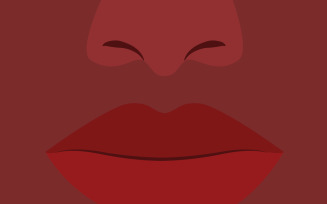 Detailed Vector Illustration of Black Person's Nose and Mouth Anatomy