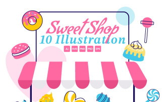 10 Sweet Shop Illustration