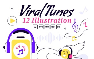 12 Viral Tunes Illustration
