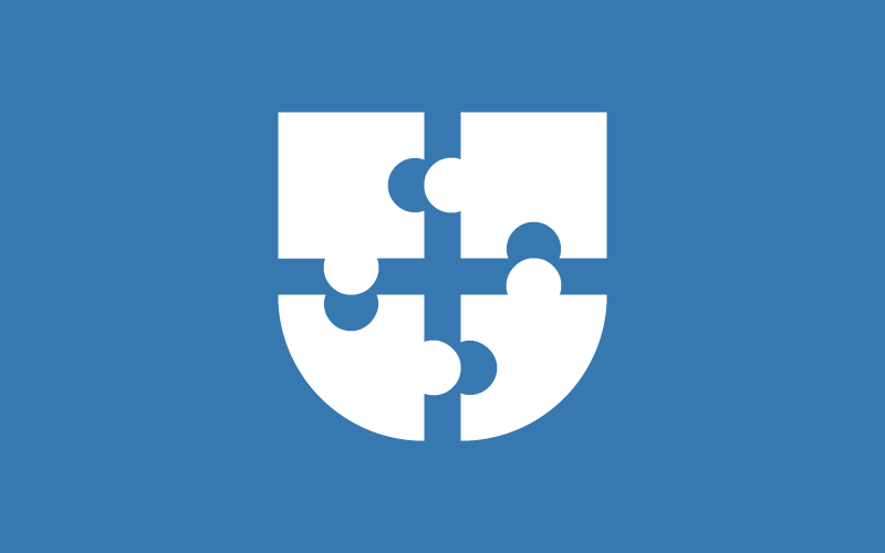 Letter U Puzzle Medical Cross Shield Logo Template