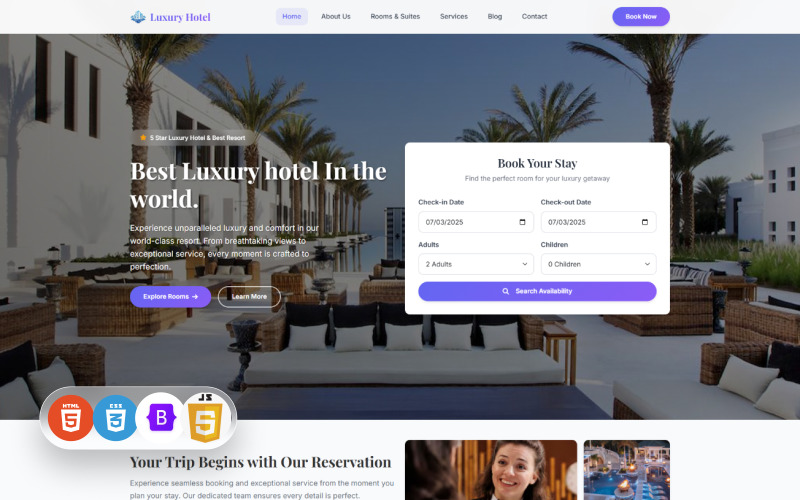 Luxury Hotel - Luxury & Hotel Booking Html Landing Template Landing Page Template
