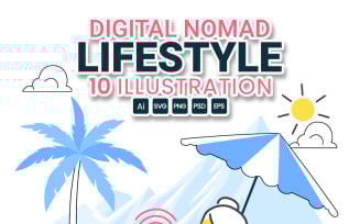 10 Digital Nomad Lifestyle Illustration