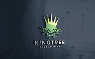 King Tree Crown Roots Logo