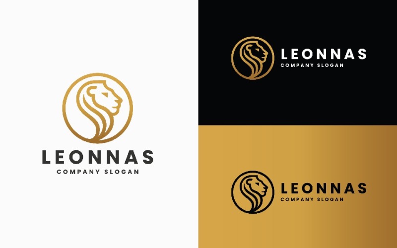 Majestic Lion Head Luxury Logo Logo Template