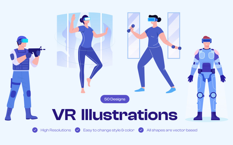 Modern VR Illustration Art Set