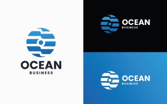 Ocean Letter O - Abstract Global Connection & Data Logo