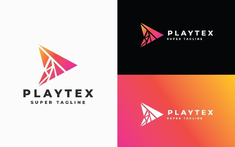 Playtex - Dynamic Pixel Play Button Logo Logo Template