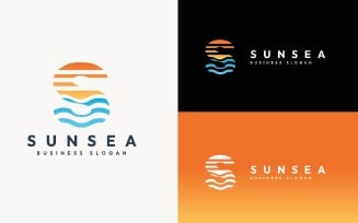 Sun and Sea Letter S Logo