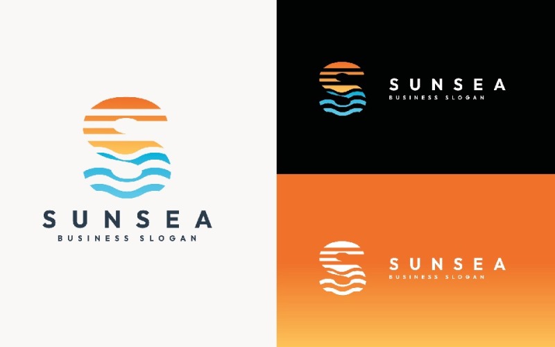 Sun and Sea Letter S Logo Logo Template