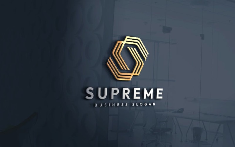 Supreme Hexagon Lines Logo Logo Template