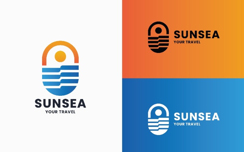 Vibrant Ocean & Sun Travel Logo Logo Template