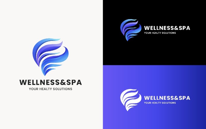 Wellness Spa - Serene Flowing Wellness Logo Logo Template