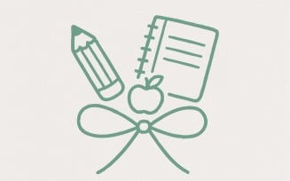 Back To School PNG, Teacher Appreciation Gift, Apple Pencil Notebook Digital Download, Cute Bow