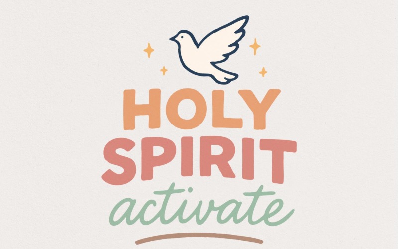 Holy Spirit Activate PNG, Christian Digital Download, Faith Shirt Design, Dove Art, Modern Illustration