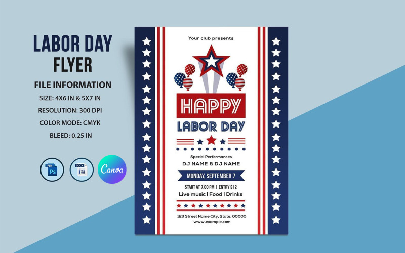 Printable Us Labor Day Event Flyer Corporate Identity